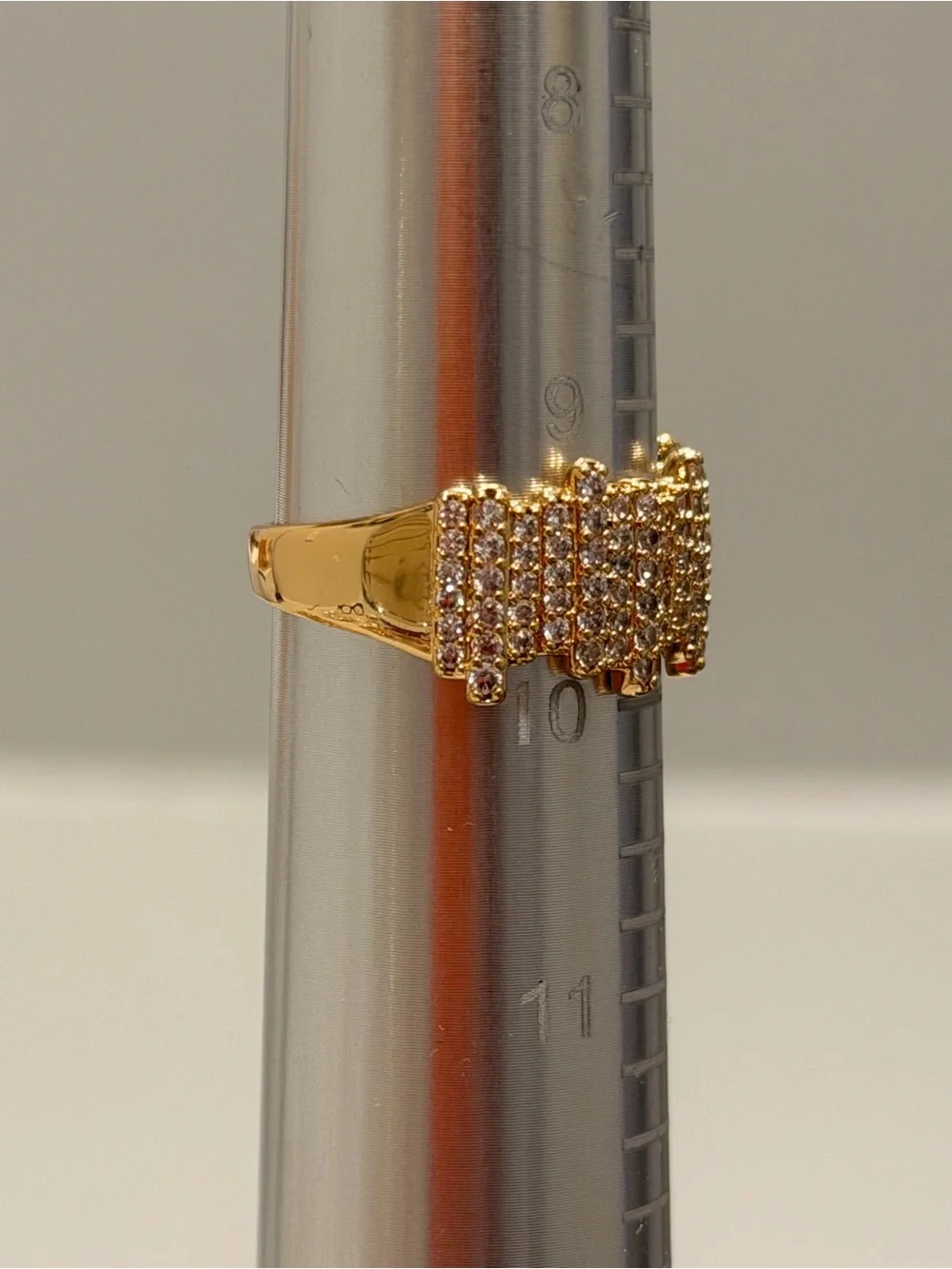 Bomb Party NWT! Gold-Tone Wide Pavé Crystal Ring